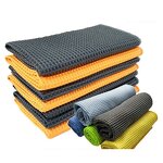 Car Towel Manufacturer - Glass Honeycomb Microfiber Waffle Cleaning square Towel