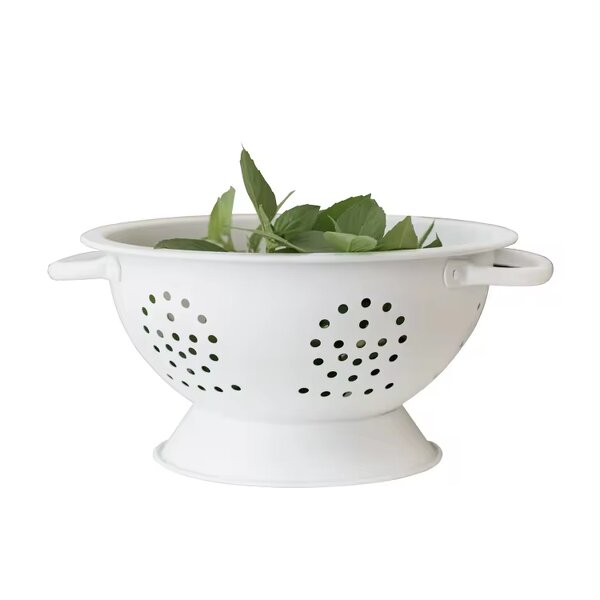 Storage Basket Manufacturer - French Retro INS Minimalist Metal Portable Fruit Vegetable Tray Solid Color Home Kitchen