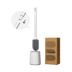 Toilet Cleaning Brush Set Manufacturer - Wall Mounted Soft Rubber Long Handle New Type Silicone Includes Brush and Holder