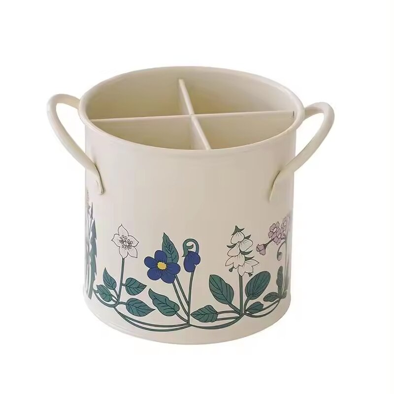 Tableware Storage Bucket Manufacturer - Vintage Antique Household Large Chopstick Cage Circular Knife Fork Spoon Storage