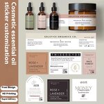 Label Sticker Manufacturer - Customizable UV Printing Essential Oil for Beauty Skin Care Perfume Bottles Logo Customization