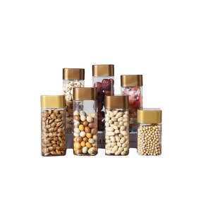 Plastic Food Jars Manufacturer - Square Transparent PET 820ml-1055ml Nut Packaging Bottle for Food Snack Cookie Canned