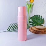 Face Wash Bottle Manufacturer - Luxury Pink Plastic With Foam Pump 100ml 150ml 200ml 3oz Cylinder Shape Screw Cap for