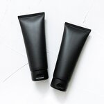 Cosmetic Tube Manufacturer - Matte Black Plastic 100ml Soft Squeeze 3.4fl.oz. Flip Top Lid Facial Cleanser Skin Care
