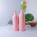 Face Wash Bottle Manufacturer - Luxury Pink Plastic With Foam Pump 100ml 150ml 200ml 3oz Cylinder Shape Screw Cap for