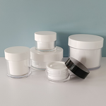 Cream Jar Manufacturer - Manufacturers Sell Double-Layer PET 20g 30g 50g Body Milk Cans White Plastic Double-layer with