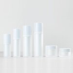 Acrylic Bottle Manufacturer - Luxury Matte pink Blue White 30ml 50ml 100ml 120ml Double-wall Cosmetic Set Airless Lotion