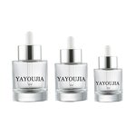 Glass Dropper Bottle Manufacturer - Wholesale New 20ml 30ml 40ml Empty Transparent Flat Cylinder for Essential Oil and