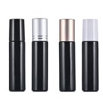 Glass Perfume Bottle Manufacturer - Stock 10ml Matte Black Crystal Roller Ball Small Living Round Cover Essential Oil Roll