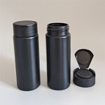 Plastic Bottle Manufacturer - 150ml Black HDPE with Flip Cap Empty Loose Powder Container for Face Mask Screen Printing