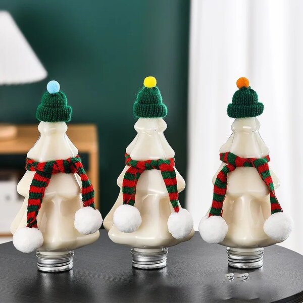 Plastic Bottle Manufacturer - New 38 400ml Milk Tea Juice Net Red Explosion Shaped with Christmas Tree Pine Screw Cap for