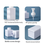 Cosmetic Dispenser Bottle Manufacturer - 250ml 400ml Square PET Plastic Empty Shampoo Soap Hand Sanitizer Packaging Foam