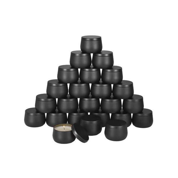 Candle Packaging Manufacturer - Wholesale 4oz 8oz Crafts Custom Logo Options Round Black Plated Metal Tinplate Jars with