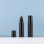 Roll-On Bottle Manufacturer - Black Matte 10ml 0.3oz Dropper Ball Eye Massage Oil Cream Serum Diffuser Screen Printing