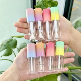 Lipgloss Tubes Manufacturer - In Stock 6ml Plastic Big Brush Wand Custom Applicator Screw Cap Lip Gloss Wand