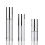 Airless Pump Bottle Manufacturer - In Stock 15ml 30ml 50ml Round Cosmetic Gold Silver Aluminum Finish Logo for Skin Care