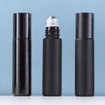 Roll-On Bottle Manufacturer - Black Matte 10ml 0.3oz Dropper Ball Eye Massage Oil Cream Serum Diffuser Screen Printing