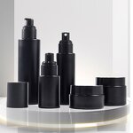 Cosmetic Face Cream Jars Manufacturer - Wholesale 10g 50g Matte Black 30ml 100ml Black Pump Spray Bottles Frosted Glass