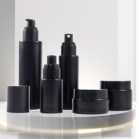 Cosmetic Face Cream Jars Manufacturer - Wholesale 10g 50g Matte Black 30ml 100ml Black Pump Spray Bottles Frosted Glass