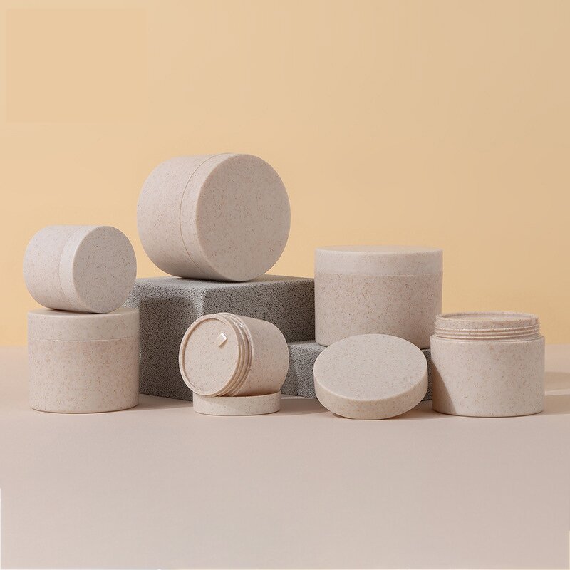 Wheat Straw Jar Manufacturer - Customized 100g 8oz New Style Biodegradable Empty Body Lotion Container for Skin Care