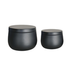 Candle Packaging Manufacturer - Wholesale 4oz 8oz Crafts Custom Logo Options Round Black Plated Metal Tinplate Jars with