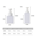 Cosmetic Dispenser Bottle Manufacturer - 250ml 400ml Square PET Plastic Empty Shampoo Soap Hand Sanitizer Packaging Foam