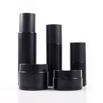 Cosmetic Face Cream Jars Manufacturer - Wholesale 10g 50g Matte Black 30ml 100ml Black Pump Spray Bottles Frosted Glass