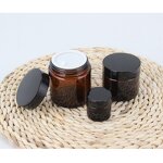 Ointment Bottle Manufacturer - In Stock Tawny 30g/50g/100g Glass Cream Jar with Screw Cap for Cosmetics for Bottling