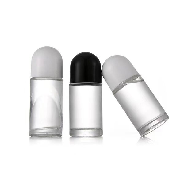 Glass Roll-on Bottles Manufacturer - In Stock 30ml 50ml Transparent Perfume & Deodorant Golden Lid Thickening Cylindrical
