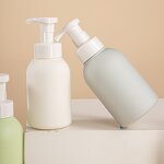 Plastic Bottles Manufacturer - Factory Wholesale 300ml PE Transparent Pink Sticker Label Empty for Shampoo Conditioner