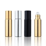 Glass Perfume Bottle Manufacturer - 5ml 10ml Luxury Essential Oil Gold Silver Black UV Printed Stainless Steel Roller for