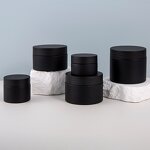 Plastic Jar Manufacturer - Factory Stock 50ml 100ml 120ml 150ml Matte Frosted Black PET 3oz Cosmetics Storage for Skin