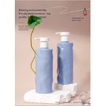 Foam Pump Bottle Manufacturer - 300ml PET Cylinder with Ripple Design and Silk Screen Printing for Shampoo Bath Cosmetic