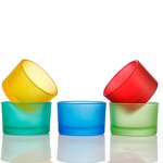 Candle Jars Manufacturer - Wholesale 1.5 oz Mini Green Glass with Cork Seal Iridescent Empty with Plastic Lid