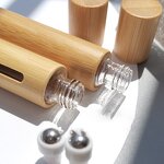 Roll-on Bottle Manufacturer - Wholesale Bamboo Perfume Ball 5ml/10ml Glass Liner for Essential Oil and Face Cream Packed