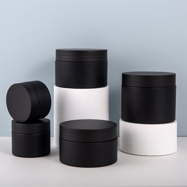 Plastic Jar Manufacturer - Factory Stock 50ml 100ml 120ml 150ml Matte Frosted Black PET 3oz Cosmetics Storage for Skin