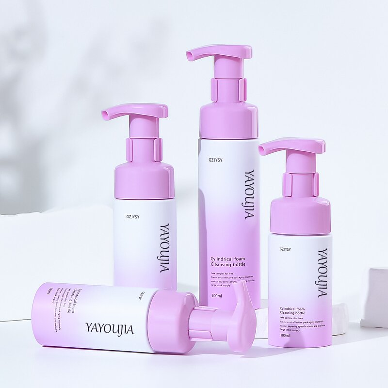 Mousse Bottle Manufacturer - New Plastic 100-120-150ml Face Cleaning Packaging Dispenser Foam White Purple Shampoo Skin