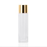 Cream Dispenser Bottle Manufacturer - Luxury 120ml Clear Electroplated Gold Cover Wholesale Cosmetic Toner Glass Skin Care