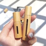 Roll-on Bottle Manufacturer - Wholesale Bamboo Perfume Ball 5ml/10ml Glass Liner for Essential Oil and Face Cream Packed
