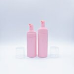 Face Wash Bottle Manufacturer - Luxury Pink Plastic With Foam Pump 100ml 150ml 200ml 3oz Cylinder Shape Screw Cap for