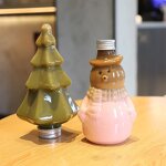Plastic Bottle Manufacturer - New 38 400ml Milk Tea Juice Net Red Explosion Shaped with Christmas Tree Pine Screw Cap for
