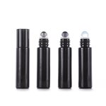 Glass Perfume Bottle Manufacturer - Stock 10ml Matte Black Crystal Roller Ball Small Living Round Cover Essential Oil Roll