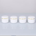 Body Jars Manufacturer - Cosmetic White PP Plastic Double Wall 10g-500g Screw Lid Custom Printing for Lotions