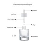 Glass Dropper Bottle Manufacturer - Wholesale New 20ml 30ml 40ml Empty Transparent Flat Cylinder for Essential Oil and