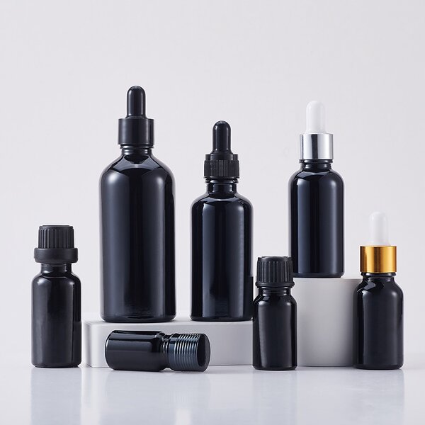 Glass Dropper Bottle Manufacturer - Factory Direct Round in Black 5ml 10ml 20ml 30ml 50ml Stock Solution for Hair and
