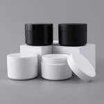Scrub Jars Manufacturer - 50g Matte White PP 5g/10g/15g/30g Sample Containers Screw Top Lids Black Matte Cosmetics for