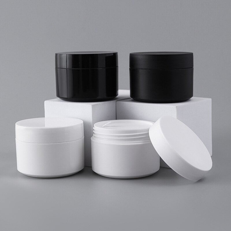 Scrub Jars Manufacturer - 50g Matte White PP 5g/10g/15g/30g Sample Containers Screw Top Lids Black Matte Cosmetics for