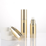 Airless Lotion Pump Bottle Manufacturer - High Quality Stock Golden 15ml 30ml 50ml 100ml Cosmetic Spray Bottle with Window