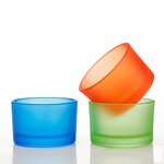 Candle Jars Manufacturer - Wholesale 1.5 oz Mini Green Glass with Cork Seal Iridescent Empty with Plastic Lid