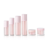 Airless Pump Lotion Bottle Manufacturer - High Quality Stock Double Plastic Bottle White Pink Frosted Face Empty for Skin